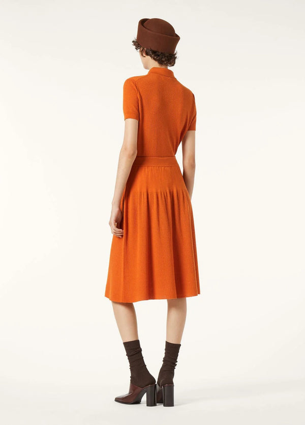 LP ORANGE KNIT MIDI SKIRT
