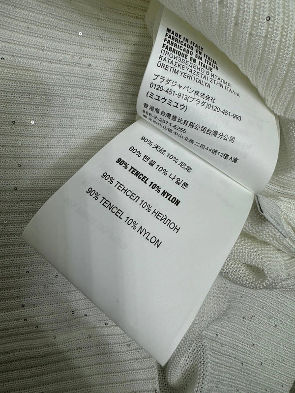 PRADA SEQUIN-EMBELLISHED V-NECK KNIT TANK BLAZER 274810