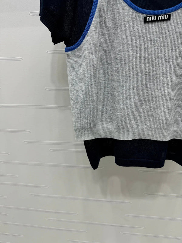 MIU 25S 2 PIECE KNITTED TOP WITH STRAPS 264131