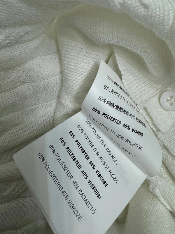 MIUMIU MAGLIA A MANICHE CORTE IN MAGLIA CON SCOLLO A U BIANCA 274946