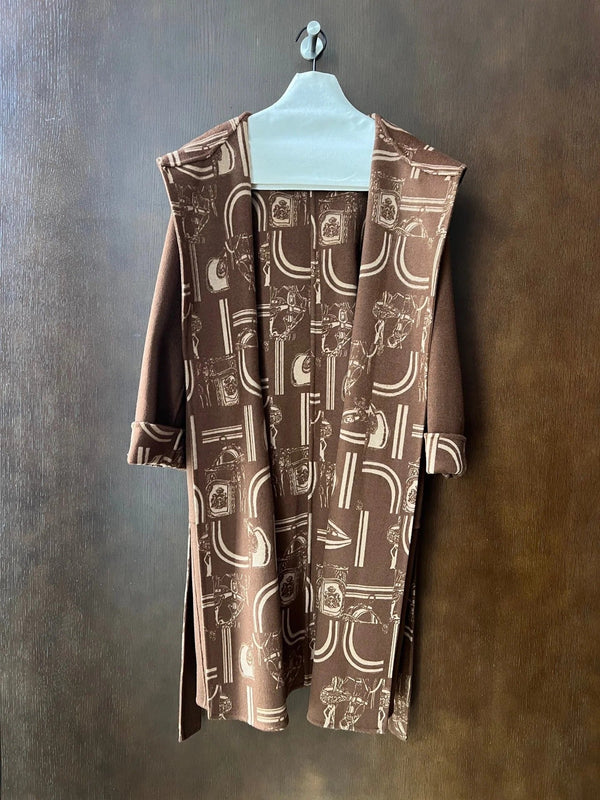 HERMES 25S REVERSIBLE LONG HOODED COAT 048