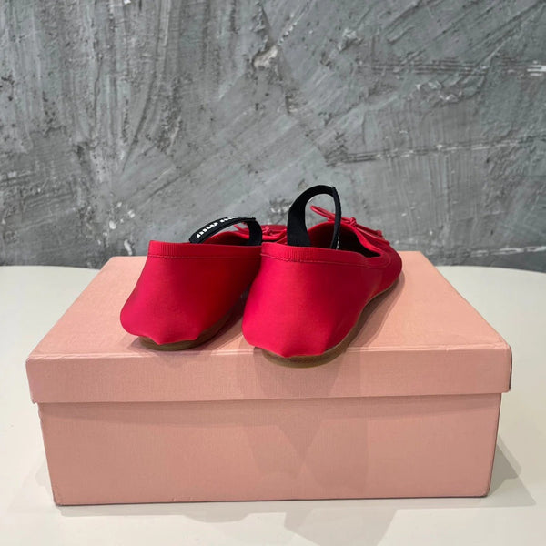 BALLET FLAT SHOES CRIMSON COLOR GLOSSY SHEEPSKIN