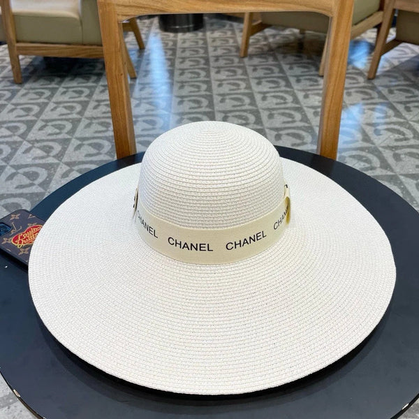 WIDE BRIM STRAW HAT WHITE 672707