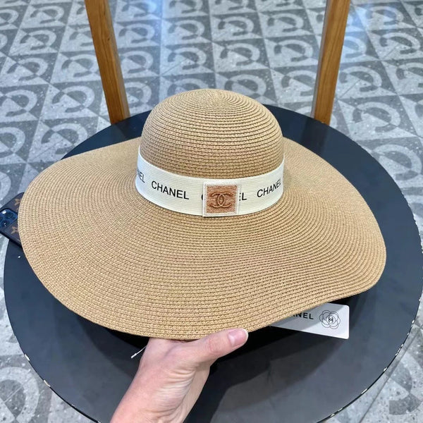WIDE BRIM STRAW HAT BROWN 672708