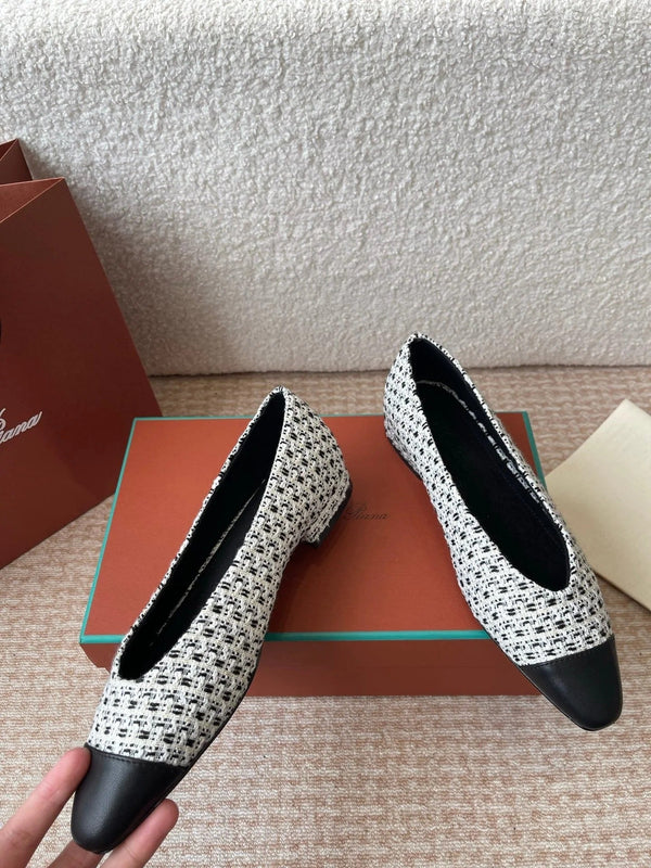 BALLET IN BLACK TWEED MIX LAMBSKIN