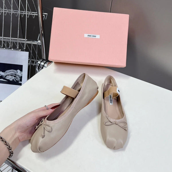 BALLET FLAT SHOES LIGHT NUDE SHEEPSKIN