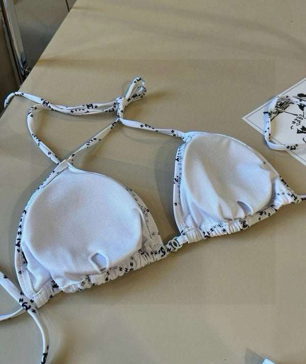 CC BIKINI SWIMSUIT SET IN BLACK AND WHITE PLAID 629231