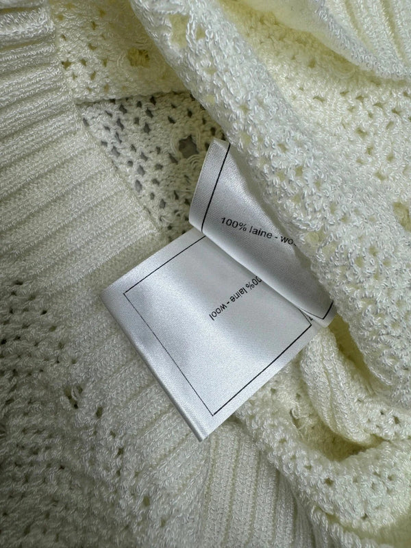 CHANEL SHORT-SLEEVE OPEN-KNIT TOP 274861