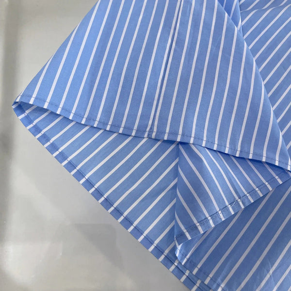 STRIPED SHORT-SLEEVE SHIRT DRESS IN COTTON 265843