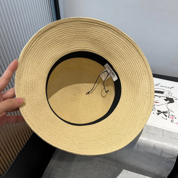 STRAW BUCKET HAT IN BEIGE WITH RIBBON BOW 673979