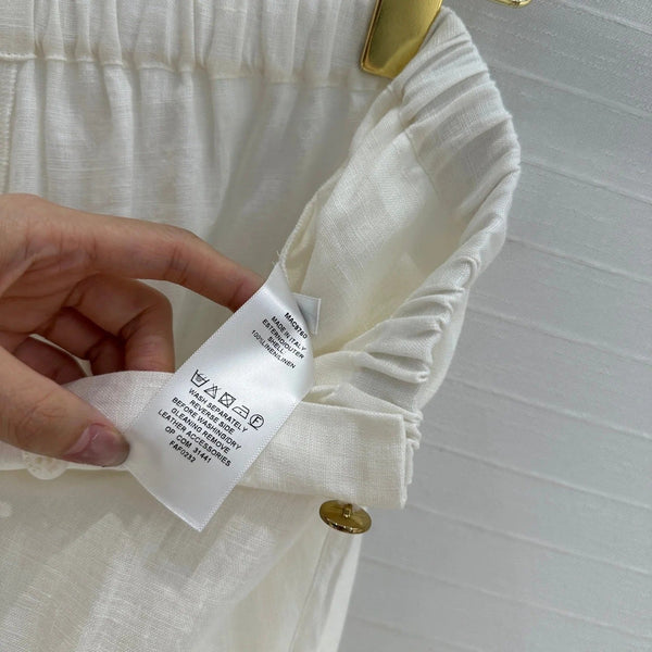 LP STRAIGHT-LEG LINEN PANTS IN WHITE