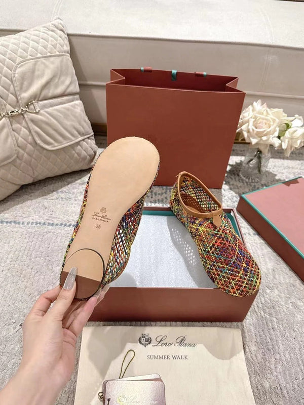 FLAT SHOES MULTICOLOR MESH FABRIC