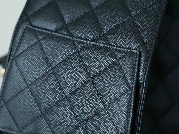 CHANEL 25S HOBO BAG 40 CM IN BLACK LAMBSKIN WITH GOLD HARDWARE