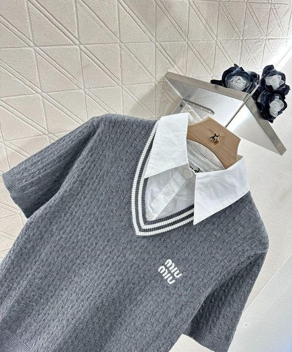 MIU 25S TWO PIECE KNIT JACKET 265538