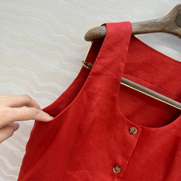 BLAZER IN LINO SENZA MANICHE LP 272246