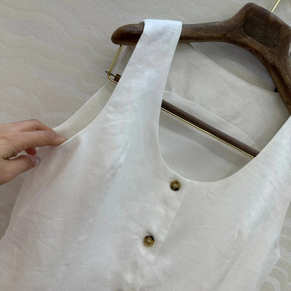 BLAZER IN LINO SENZA MANICHE LP 272243