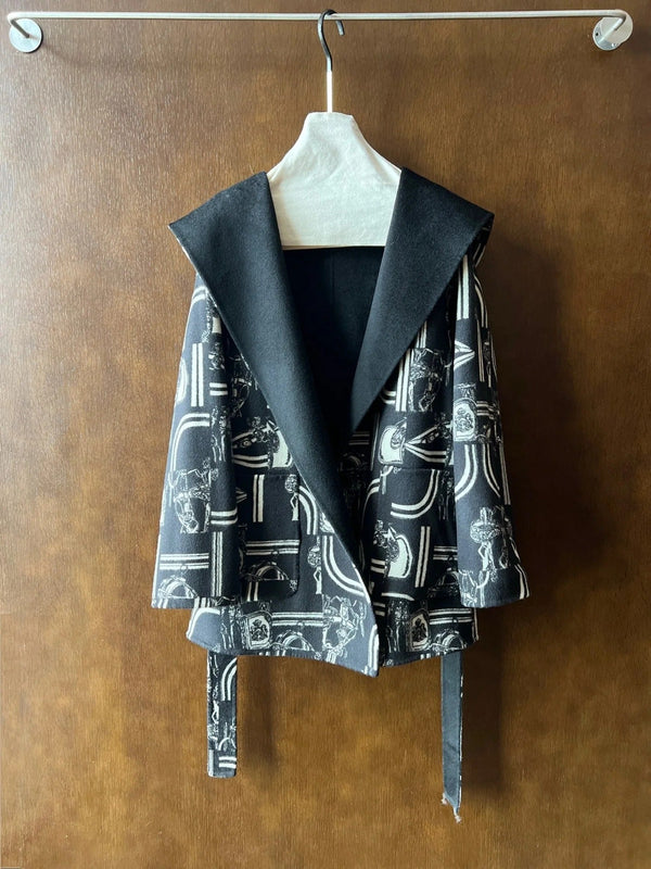 HERMES 25S REVERSIBLE LONG HOODED COAT 047