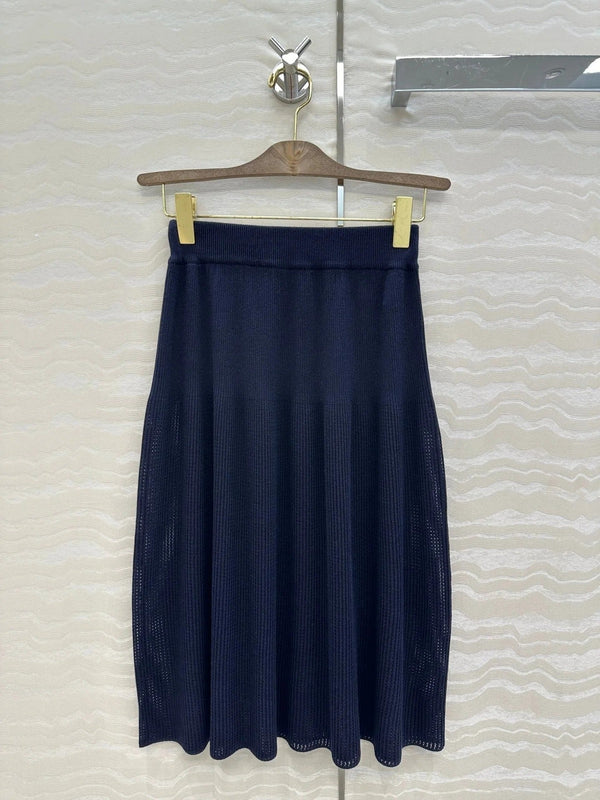 LP NAVY BLUE KNIT MIDI SKIRT