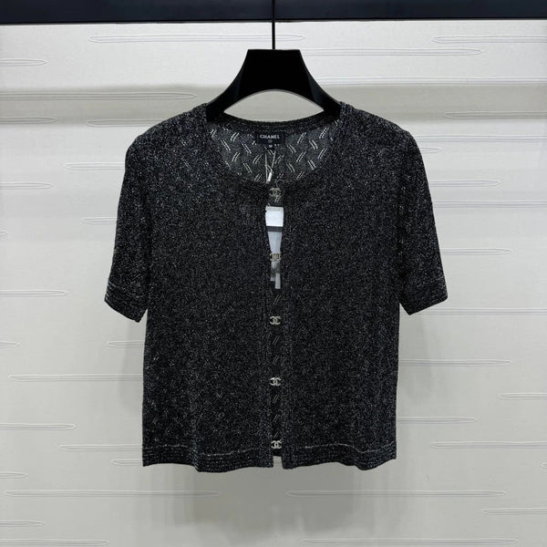 CHANEL SHORT-SLEEVE SEQUINNED KNIT CARDIGAN 269407