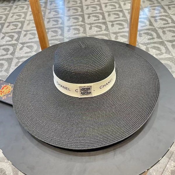 WIDE BRIM STRAW HAT BLACK 672709