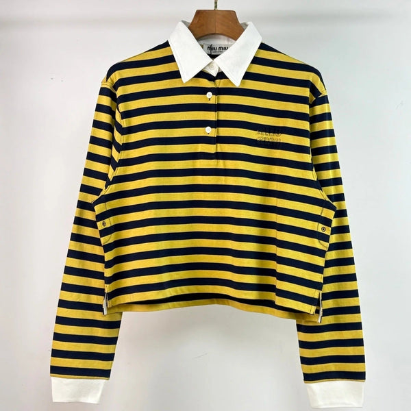 MIUMIU STRIPED SHIRT WITH LAPEL COLLAR STYLE 44