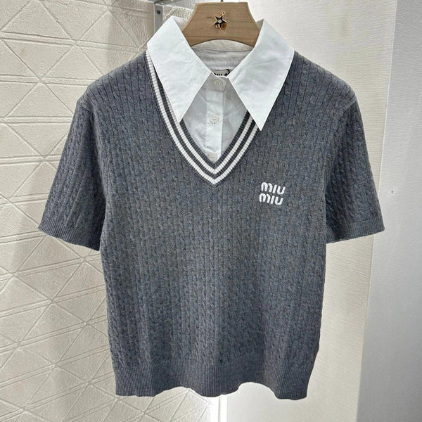 MIU 25S TWO PIECE KNIT JACKET 265538