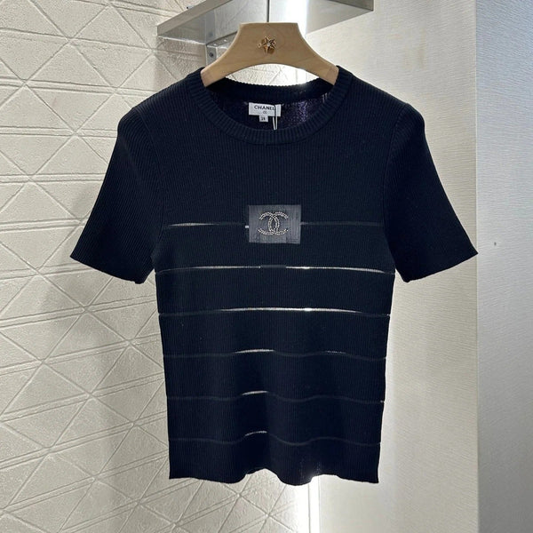 TOP CHANEL IN MAGLIA A MANICHE CORTE ATTACCATO 276496