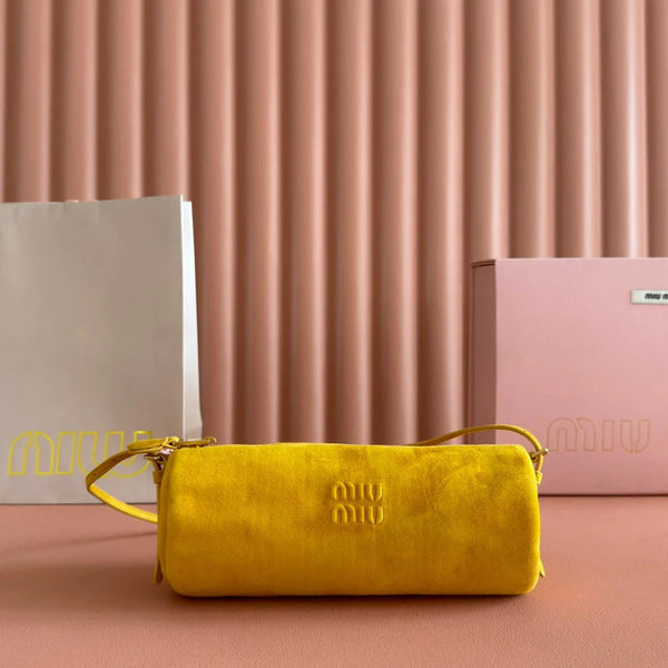 BORSA IN CAMOSCIO 22 GIALLO SENAPE FERRAMENTA ORO