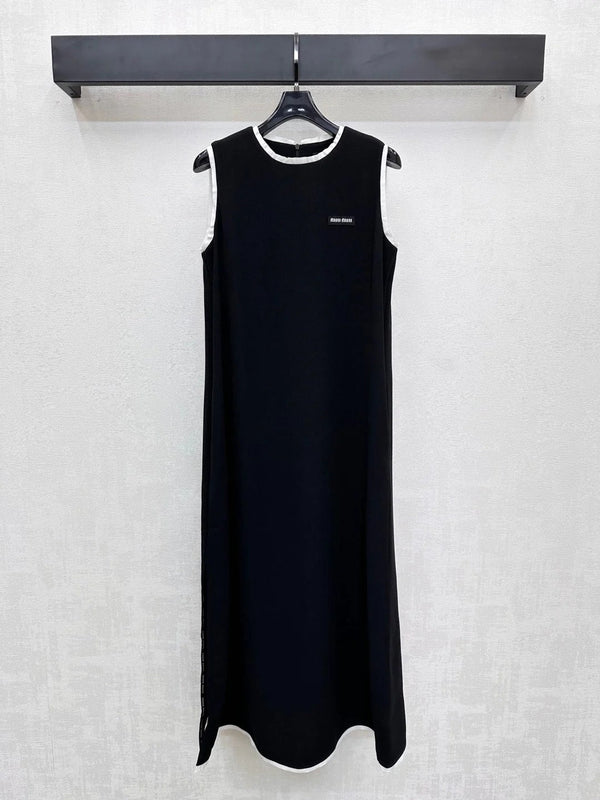 MIU 25S LONG VEST DRESS IN ACETATE 264519