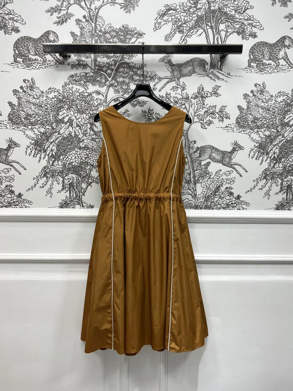 MIU 25S VEST DRESS GREY IN NYLON 263148