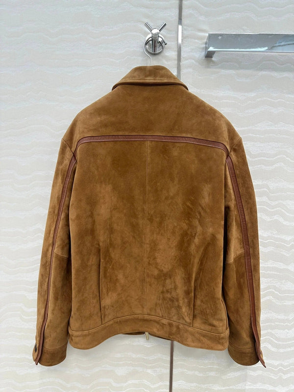 MIUMIU CLASSIC BROWN SUEDE JACKET 276214
