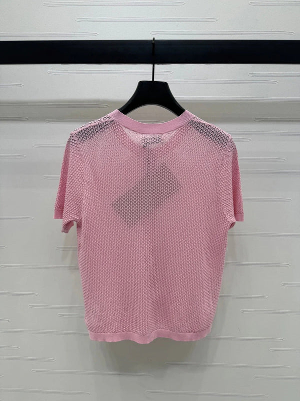 MIU 25S SHORT SLEEVE ROUND NECK CARDIGAN 264270