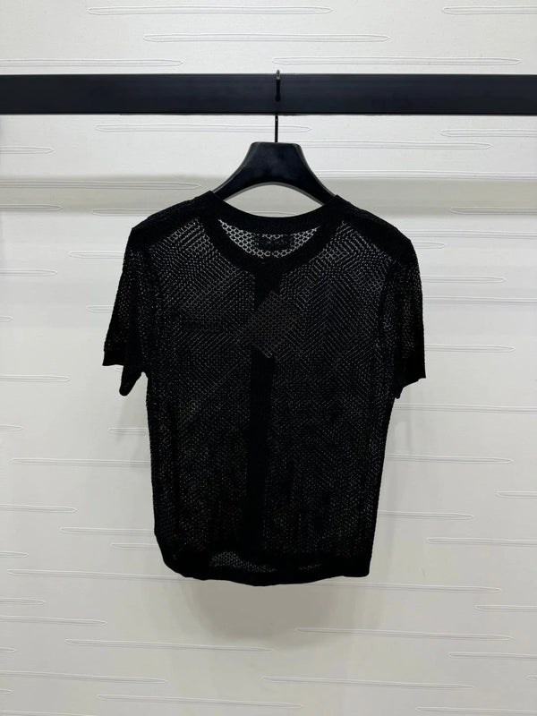 MIU 25S SHORT SLEEVE ROUND NECK CARDIGAN 264269