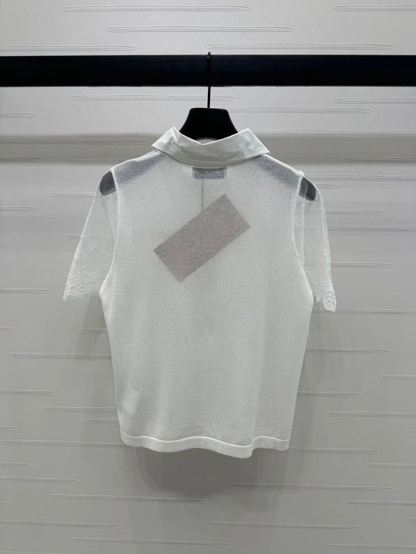 MIU 25SSEE THROUGH COLLAR SHIRT 264111