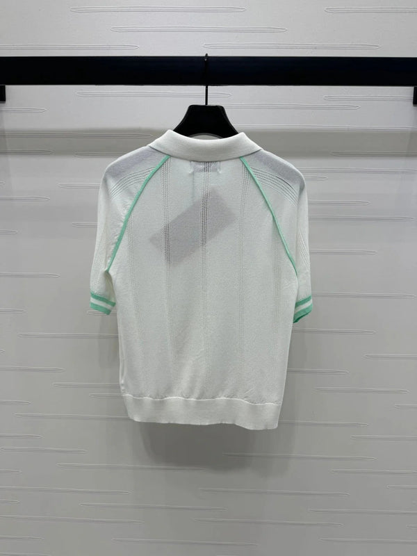 MIU 25S MAGLIA RAGLAN A RIGHE CON SCOLLO ROTONDO E MANICHE CORTE 264108