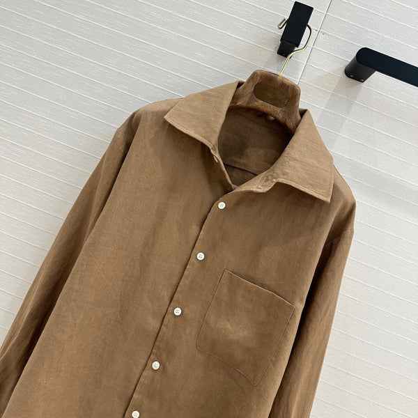 LP BROWN LINEN SHIRT 264294