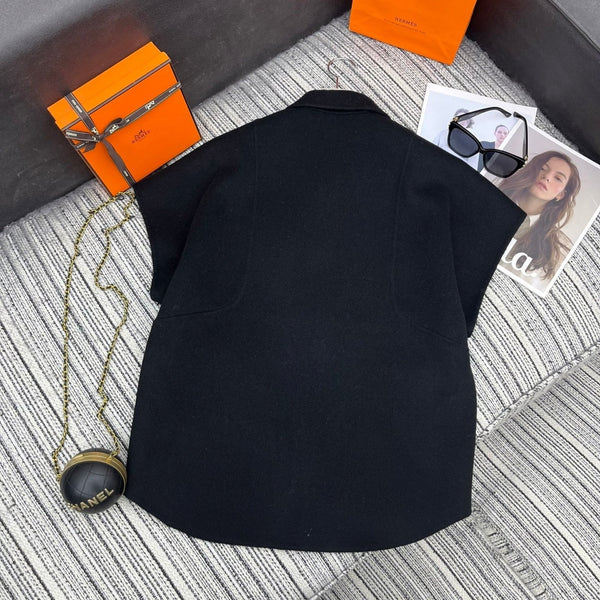 HERMES 25S REVERSIBLE SHORT-SLEEVE KNIT JACKET 109