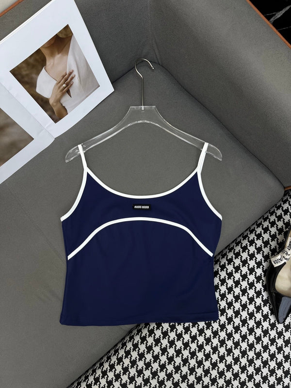 MIUMIU COTTON SPAGHETTI STRAP TOP 269080