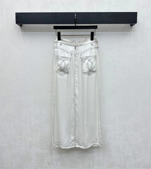 CHANEL HIGH-WAIST SKIRT WITH CUT-OUT HEM 274762