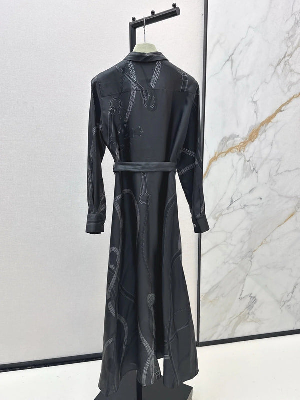 HERMES 25S LONG SILK DRESS 80580