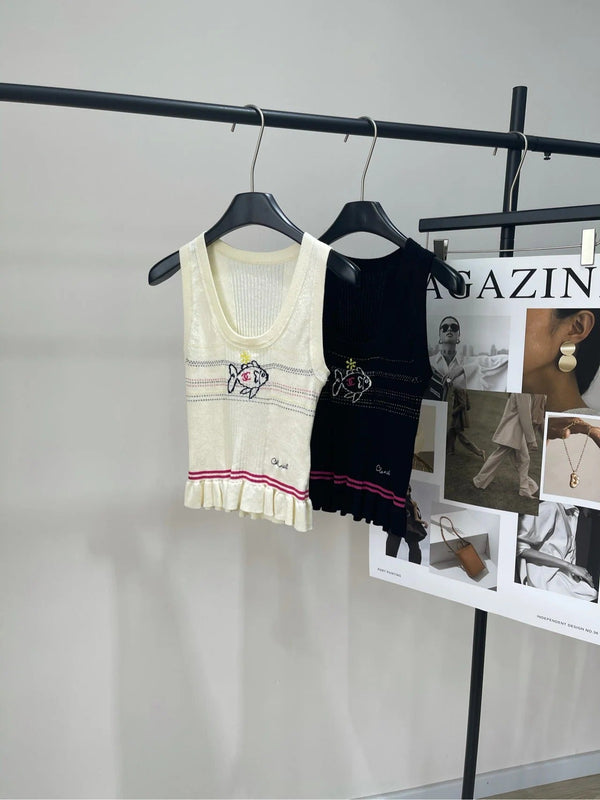 CHANEL SLEEVELESS KNIT TOP 273202