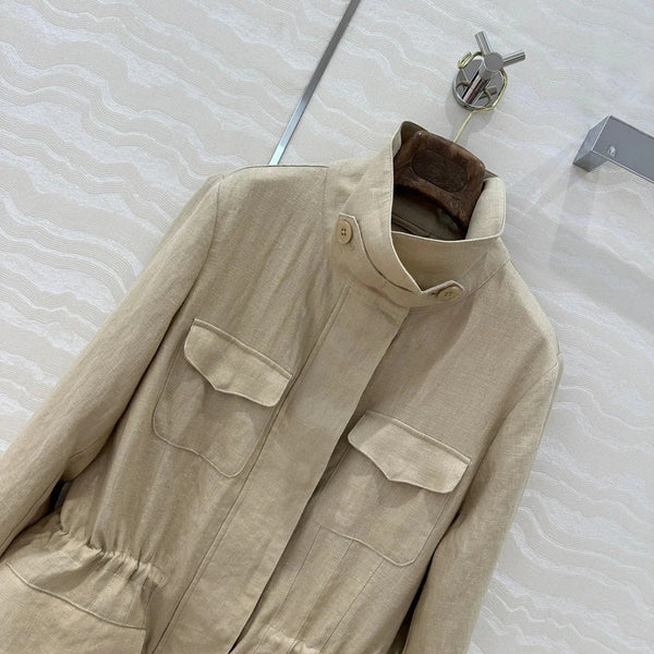 GIACCA IN LINO CON COLLO ALTO CLASSICA LP