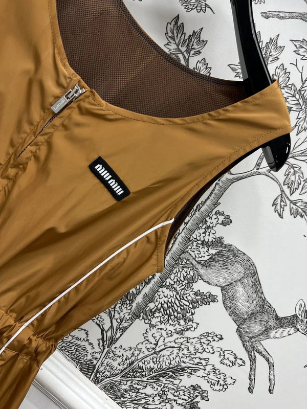 MIU 25S VEST DRESS GREY IN NYLON 263148