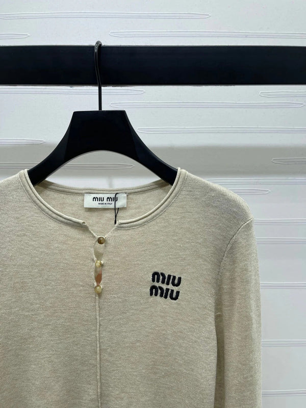 MIUMIU KNITTED LONG SLEEVE TOP STYLE 484