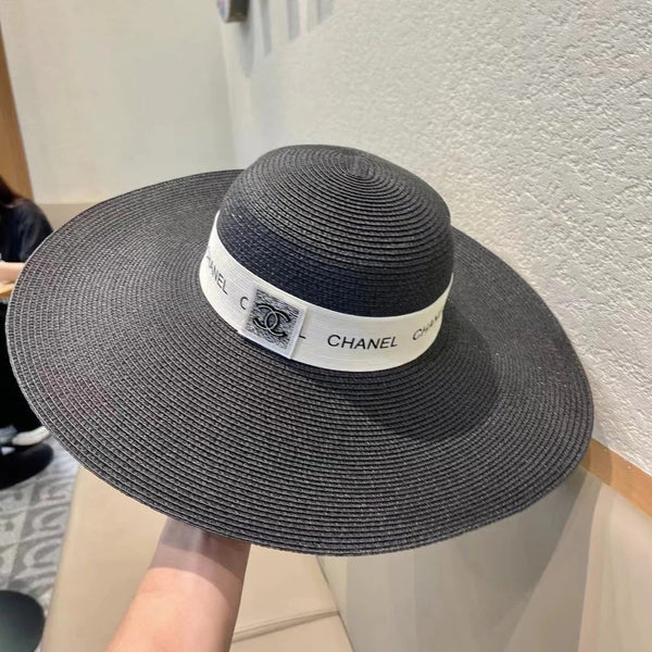 WIDE BRIM STRAW HAT BLACK 672709