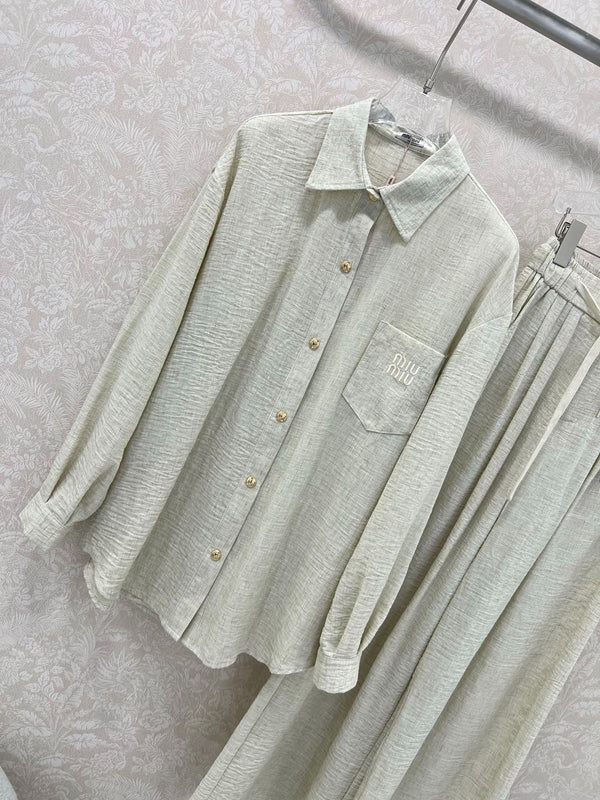 CHANEL SHIRT AND WIDE-LEG TROUSERS SET STYLE 33