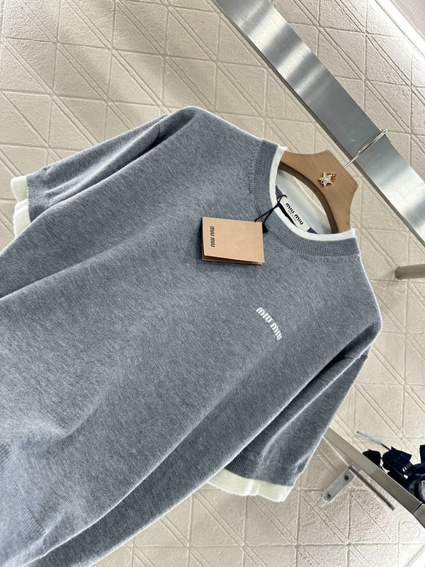 MIUMIU SHORT-SLEEVE KNIT TOP 276490