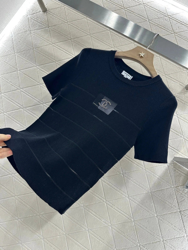 TOP CHANEL IN MAGLIA A MANICHE CORTE ATTACCATO 276496