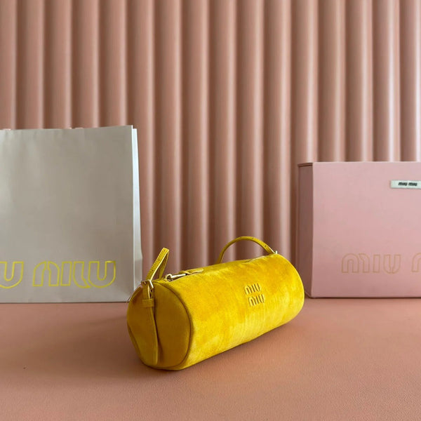 BORSA IN CAMOSCIO 22 GIALLO SENAPE FERRAMENTA ORO