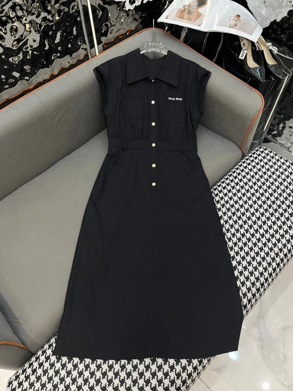 SLEEVELESS SHIRT DRESS – LONG LENGTH